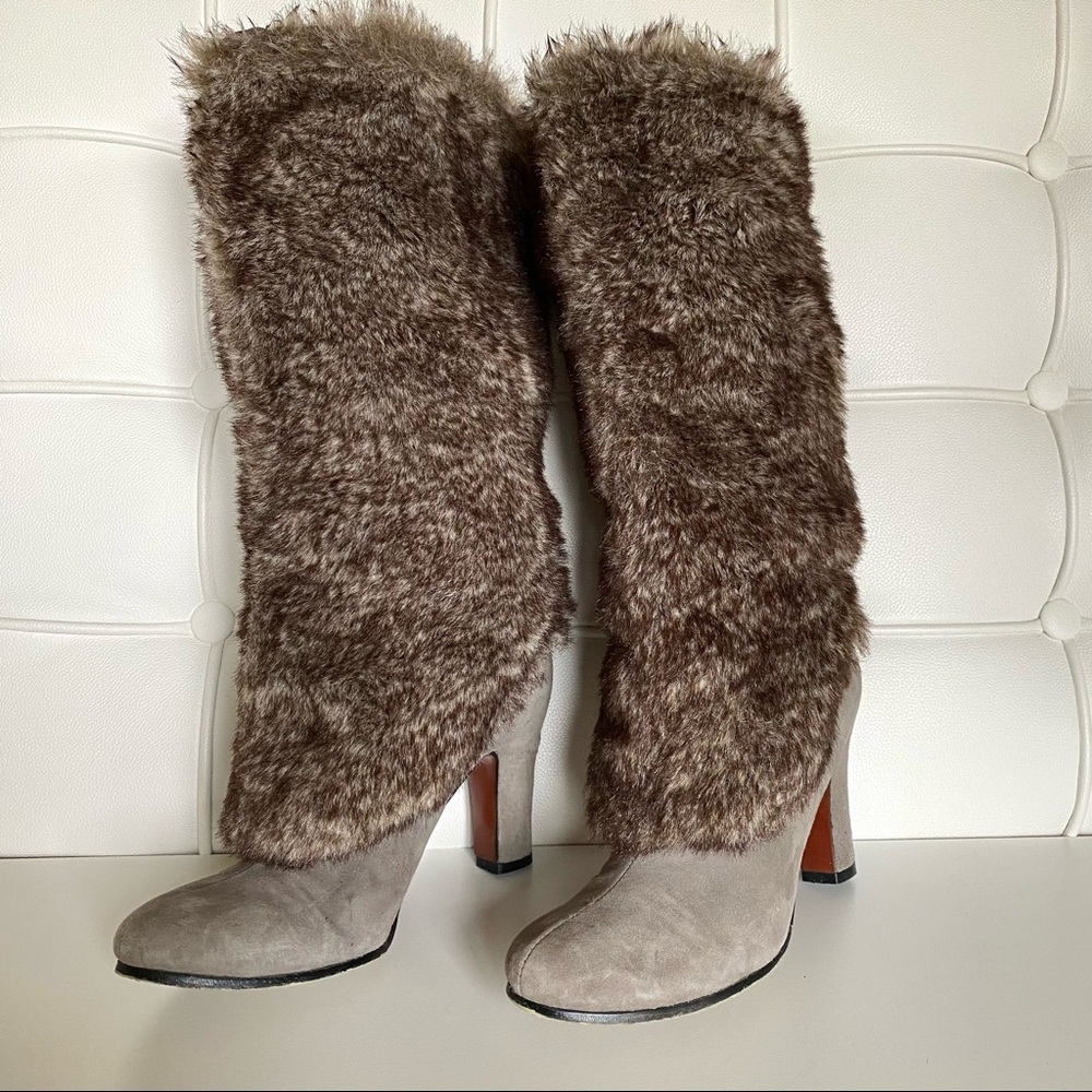 Sam Edelman Shalin Faux Fur Suede Tall Boots